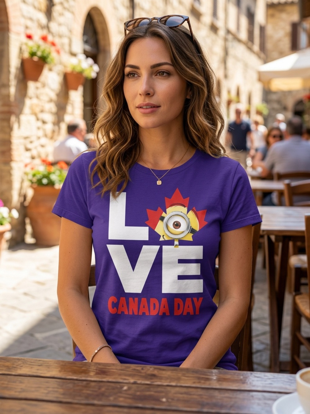 Universal Purple Canada Day LOVE Graphic Tee